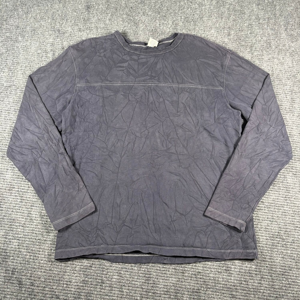 Vtg Old Navy Long Sleeve T-Shirt Mens M Blue Excellent Contrast Stitch Y2K